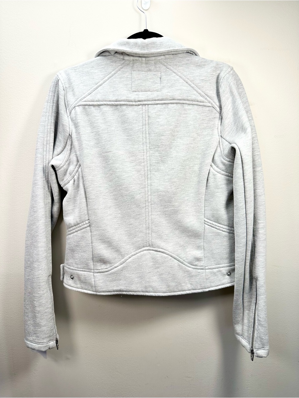 Blank NYC Moto Sweatshirt Jacket, Cloud Grey, Medium - Picture 4 of 14